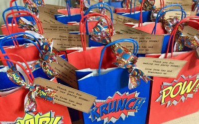 Children's superhero party bags