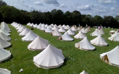 Bell tent villages for up to 150 guests
