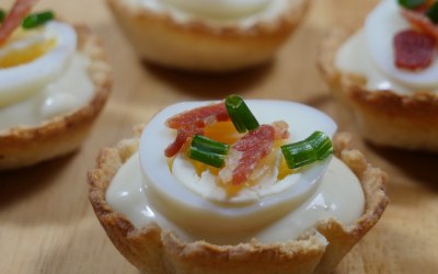 Quails Egg and Bacon Croustades