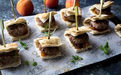 'Dine Delivered' canapes - mini lamb burgers