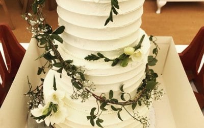 Buttercream floral wedding cake 