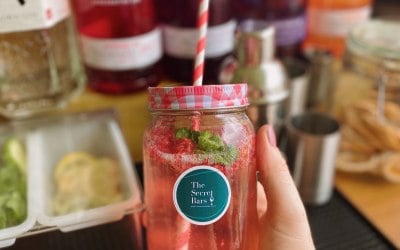 Raspberry fizz cocktail 