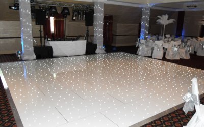 White LED dance floor with DJ system