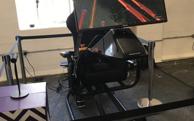 Our full-motion simulator in rollercoaster mode at Event Tech Live 2018
