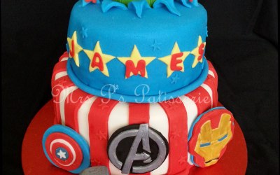 Superheroes Avengers birthday cake