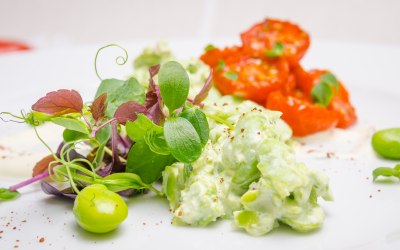 Salad of Sugar Cured Tomatoes (v)
