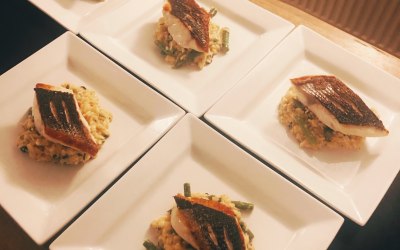 Seabass and risotto