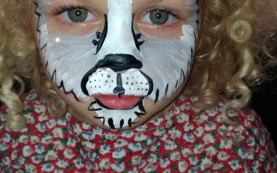 Face painting for the Birmingham Royal Ballet petet and the wolf