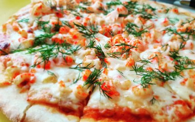 Crayfish and Dill , Lemon Cheese Pizza