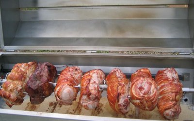 A selection of spit roasted meats