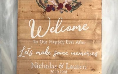 Hand Painted Wedding Welcome Sign