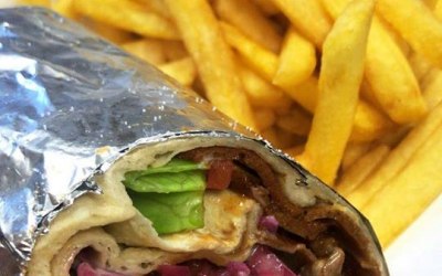 The Kind Kebab with chips
