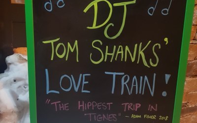 A sign at the bar in Tignes (France) where I had a DJ residency