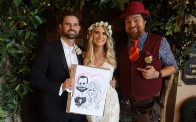 Caricature artist for wedding reception 