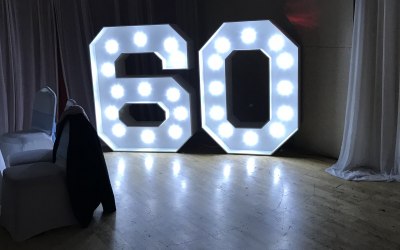 60th Birthday set up with LED numbers