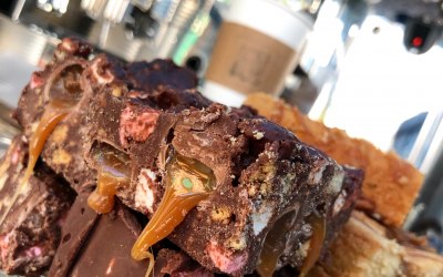 Mouthwatering Rolo Rocky Road made for us by Calon Cakes