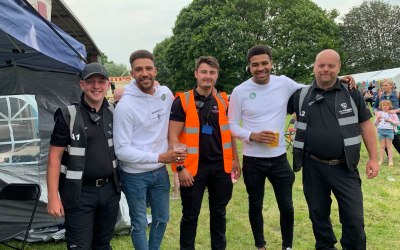 Our management team with some friends from Emmerdale at Horwich Carnival 2019