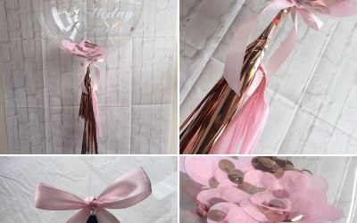 Personalised Rose Gold & Blush Confetti Bubble Balloon