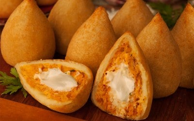 180grams Chicken coxinhas with cheese.
