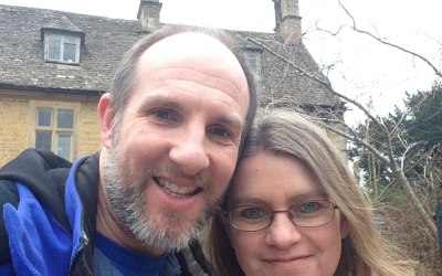 Darren and Jo Joiner in Bourton-on-the-Water, the Venice of the Cotswolds