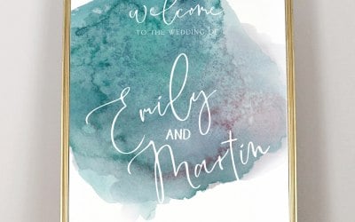 Watercolour welcome sign
