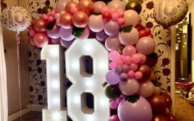 Number lights with balloons