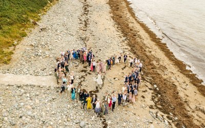 Getting those creative shots at weddings. A love heart outline captured by drone.