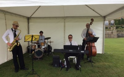 Performing in Jazz Band for corporate event at Bowood House and Gardens 