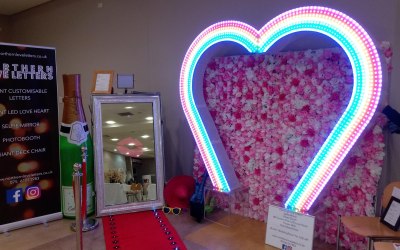 GIANT LED HEART + FLOWER WALL