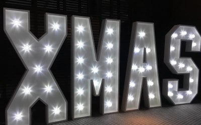 4ft light up letter & number hire in Hertfordshire, Bedfordshire, Essex & surrounding areas