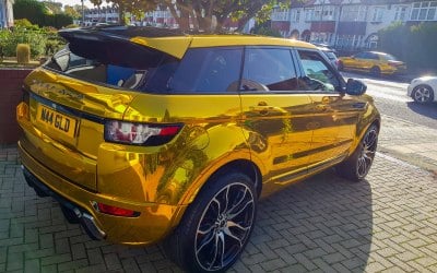 Gold Range Rover Side Back