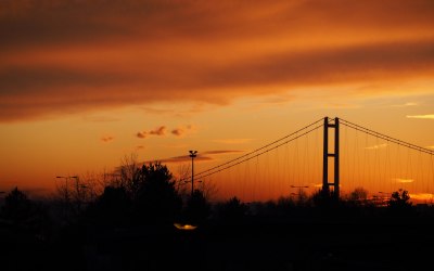 Sunset over the Humber Bridge