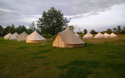 A bell tent village for a Wedding