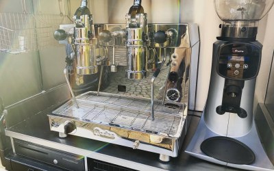 The Coffee machine and grinder