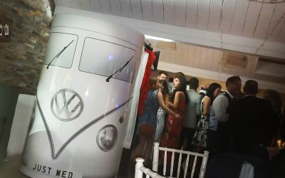 Dolly white campervan style photobooth