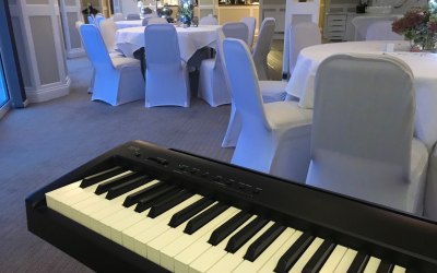 Digital piano waiting at a hotel party in Falmouth