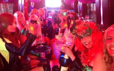 Interior of party bus hen party