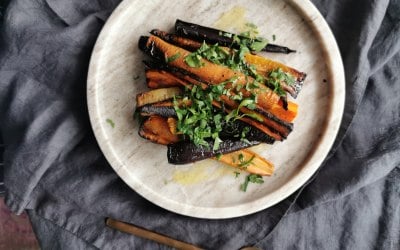 Charred carrots, gremolata