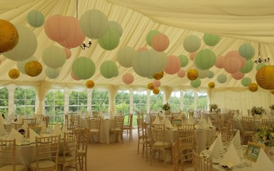Beautiful pastel paper lanterns 