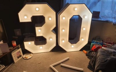 Light up 4ft numbers avalible apon request