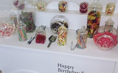 Personalised message on candy cart