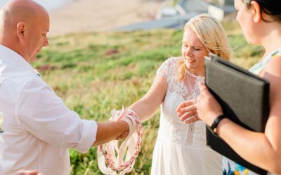 A stunning hand fasting to celebrate the vow renewal - Watergate Bay, Newquay 