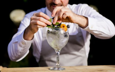 Garnishing a 'Gin & Tonic' combination