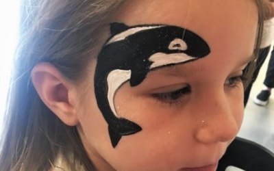 Killer whale cheek art