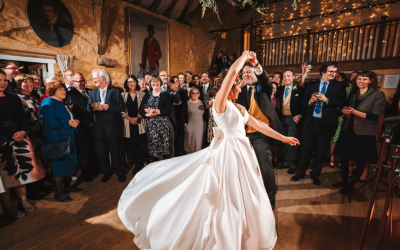 AKA's Bride and Grooms on the dance floor for their first dance at Owlpen Manor