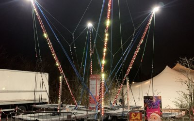 Bungee trampolines Christmas themed