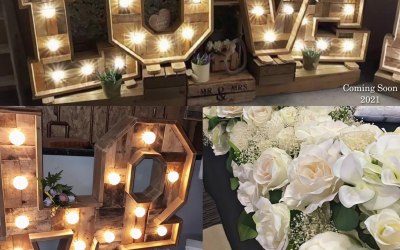 Rustic light up love letters