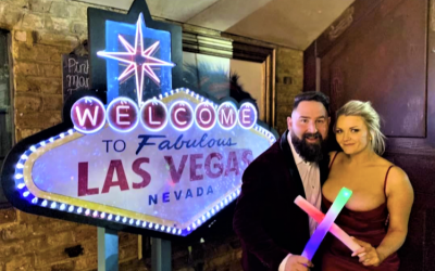 Colour changing Vegas sign