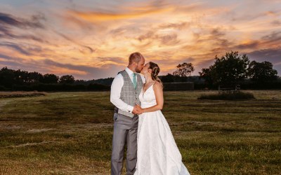 Beautiful Sunset Wedding Portrait
