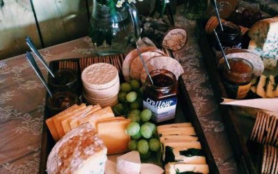 Wedding catering rustic cheese platter for evening buffet